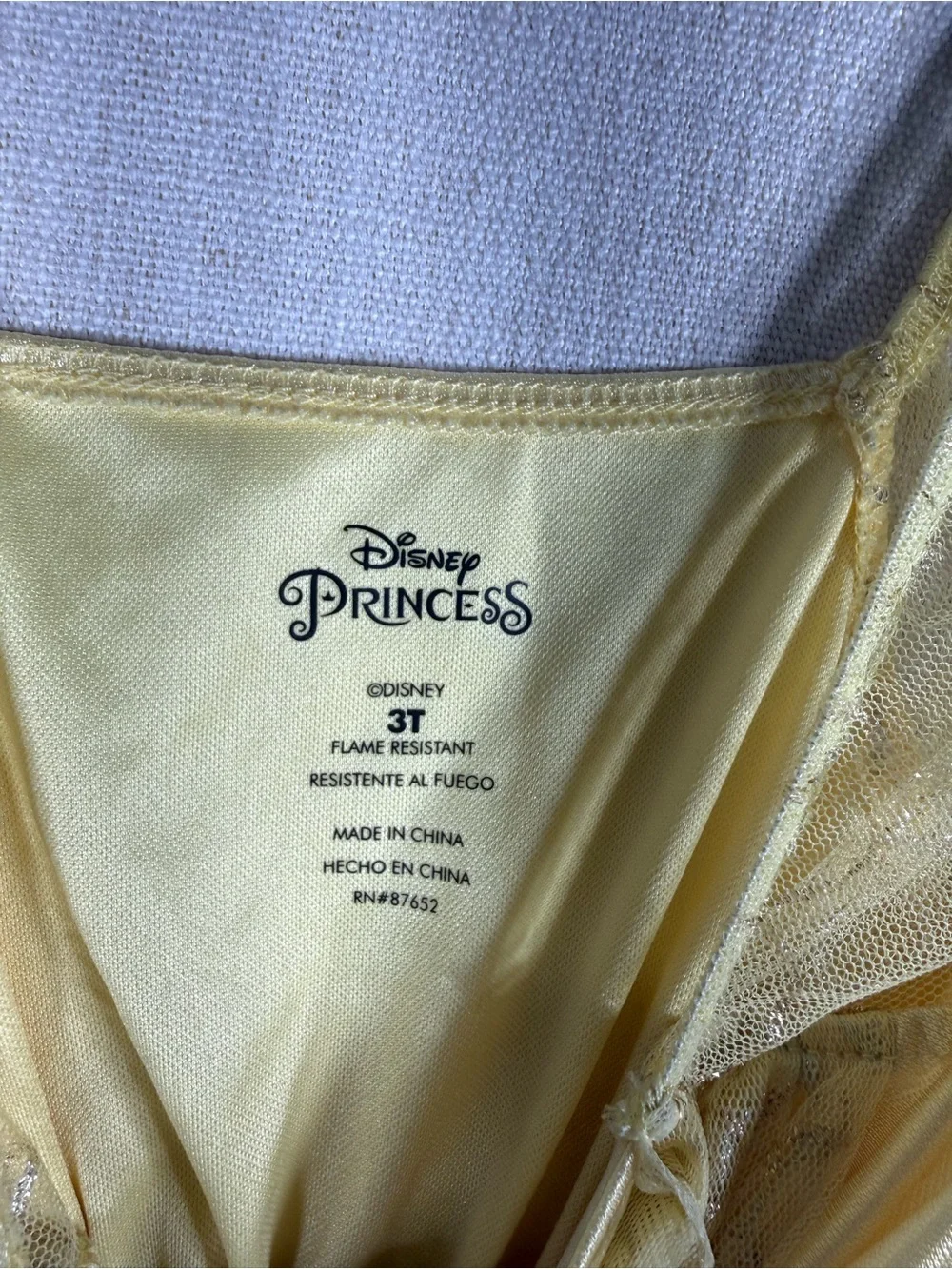 Disney Yellow Belle Costume Dress with Pink Trim - Picture 4 of 5